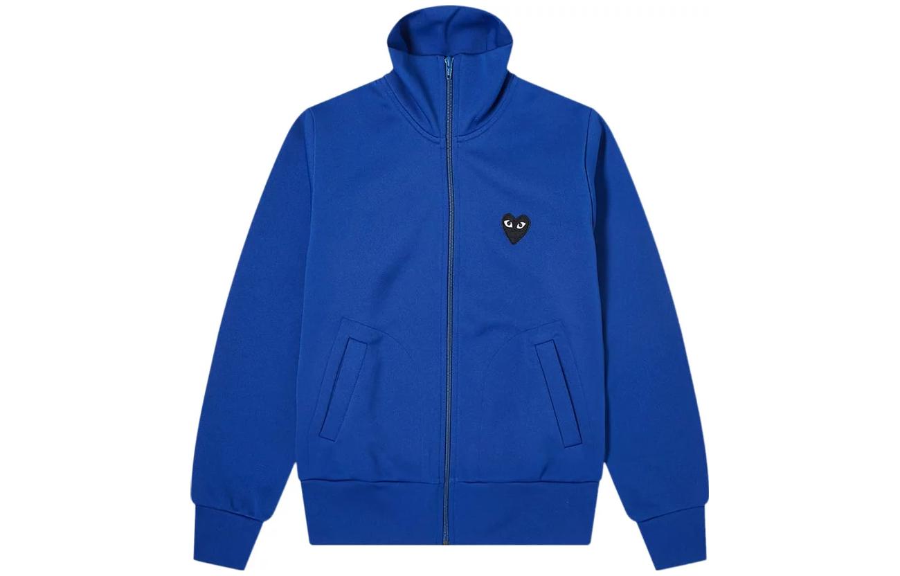 CDG Play Navy Blue Unisex Zip-Up Jacket Casual Outerwear. P1T255