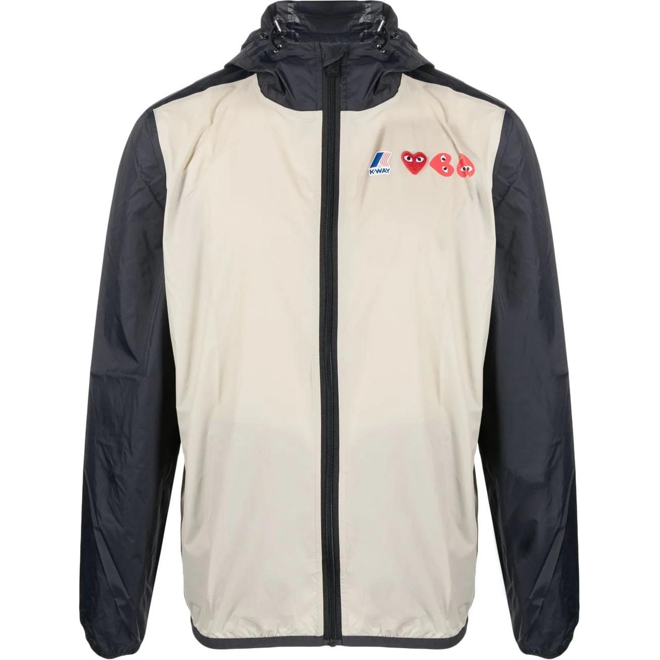 CDG Play Patchwork Hoodie Jacket Unisex Off-White. P1J505BEIGE