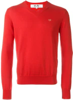 CDG Play Red Pullover Hoodie with Heart Logo Embroidery for Men. P1-N05-2 CDG Play Red Pullover Hoodie with Heart Logo Embroidery for Men. P1-N05-2