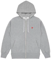 CDG Play Small Heart Logo Zip Hoodie Jacket Grey - AZ-T312-051-1 CDG Play Small Heart Logo Zip Hoodie Jacket Grey - AZ-T312-051-1