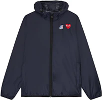 CDG Play Solid Color Zip Hoodie Jacket Navy Blue (). P1-J501-1 CDG Play Solid Color Zip Hoodie Jacket Navy Blue (). P1-J501-1