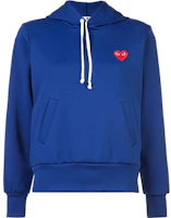 CDG Play SS21 Blue Pullover Hoodie with Heart Embroidery Unisex. P1T173-2 CDG Play SS21 Blue Pullover Hoodie with Heart Embroidery Unisex. P1T173-2