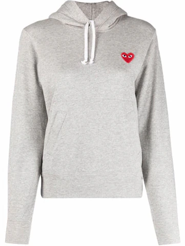 cdg-play-ss-21-gray-unisex-hoodie-with-elastic-cuffs-and-drawstring-p1-t169-1