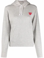 CDG Play SS21 Gray Unisex Hoodie with Elastic Cuffs and Drawstring. P1T169-1 CDG Play SS21 Gray Unisex Hoodie with Elastic Cuffs and Drawstring. P1T169-1