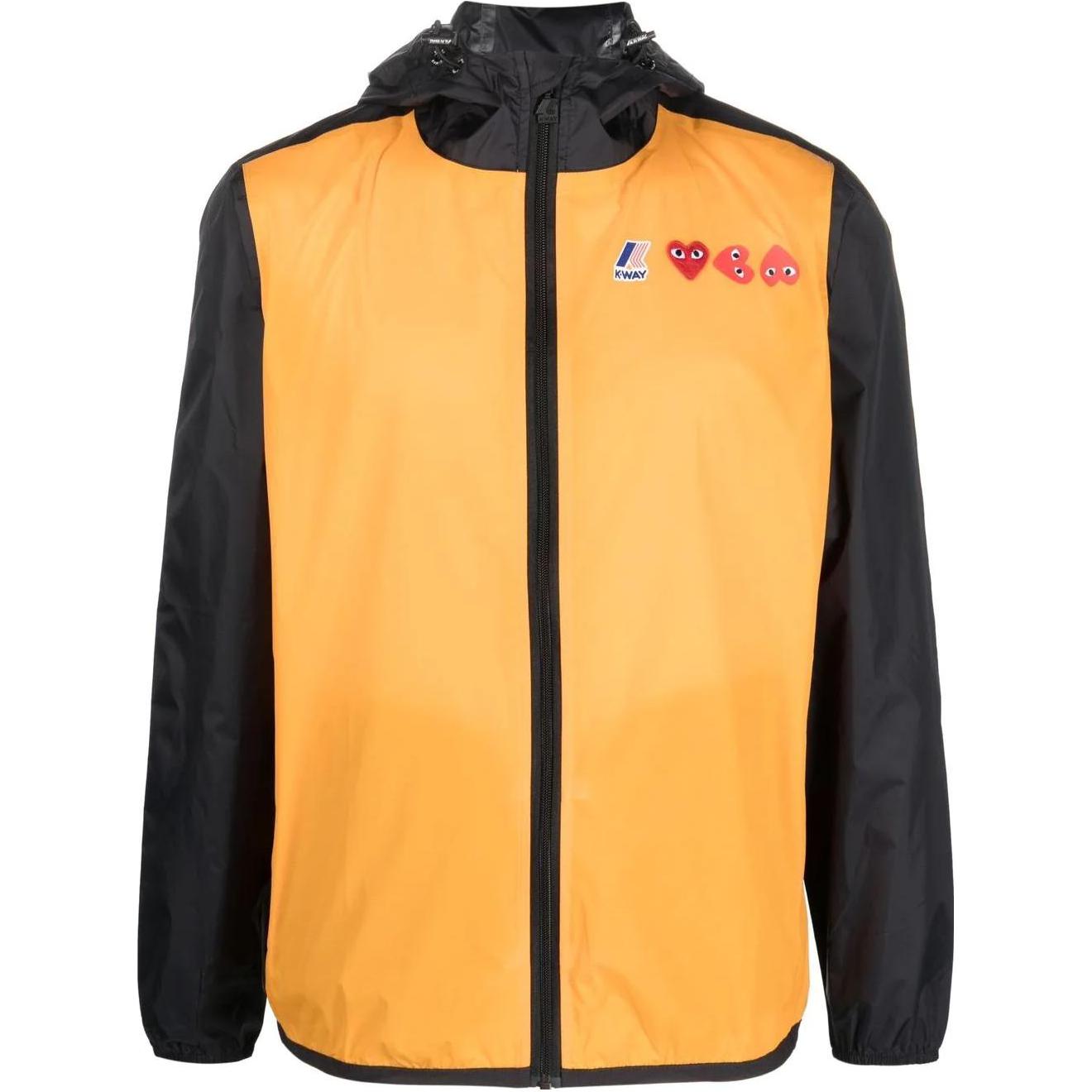 CDG Play SS23 Colorblock Zipper Hoodie Jacket Orange. P1-J505