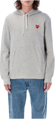 CDG Play Hoodie Abu-abu SS23 dengan Bordir Hati untuk Pria. P1T170F1 Buy CDG Play Hoodie Abu-abu SS23 dengan Bordir Hati untuk Pria. P1T170F1