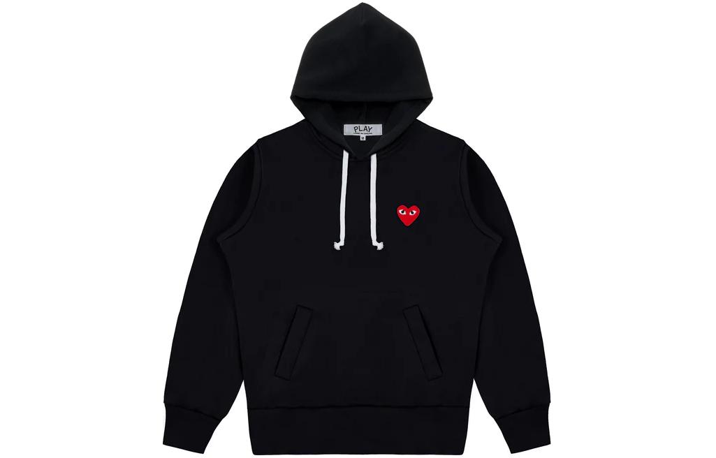 CDG Play SS24 Heart Logo Hoodie Unisex Black AX-T174-051-BLACK