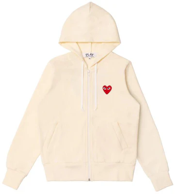CDG Play SS24 Hoodie Gading Merah Hati Unisex dengan Poket Kangaroo. AX-T172-051-IVORY Buy CDG Play SS24 Hoodie Gading Merah Hati Unisex dengan Poket Kangaroo. AX-T172-051-IVORY