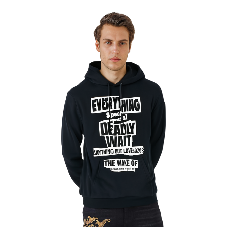 Lookbook Sudadera con Capucha Negra CELINE Estampado Alfabeto. 2Y99D670Q-38AW