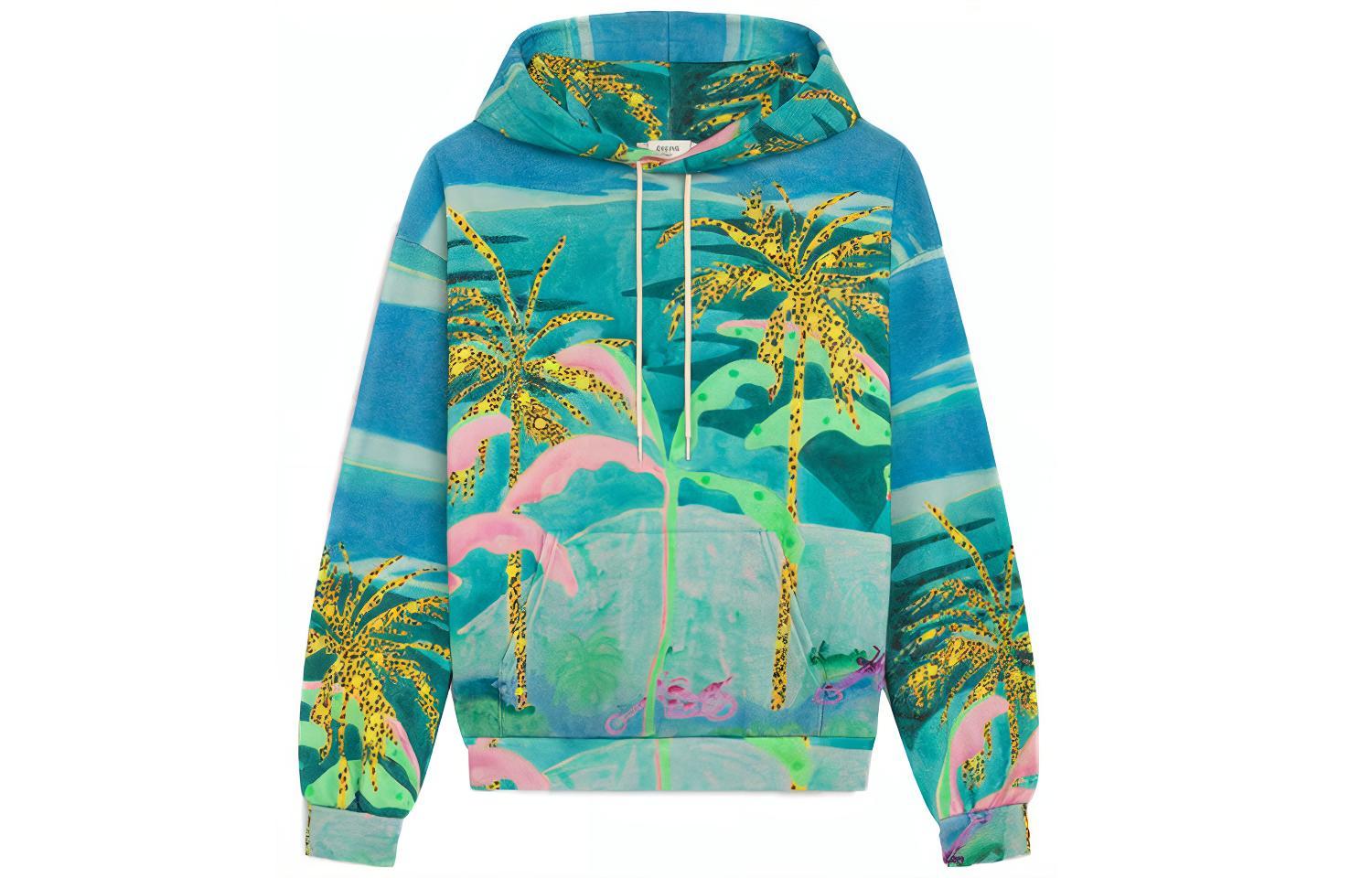 Celine "AUTOBAHN" Graphic Oversized Hoodie Green Menswear 2Y290824M-30GE