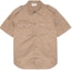 Buy CELINE Beige Short Sleeve Shirt with Patch Pocket and Velcro Closure 2C881219I-02BG