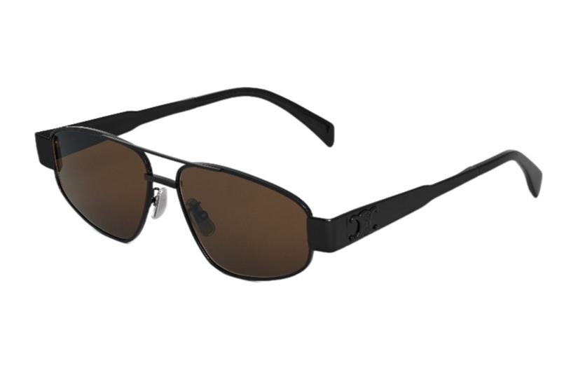CELINE  Black Aviator Sunglasses with Metal Logo Design. 4S281CMLB38NM 圖 2