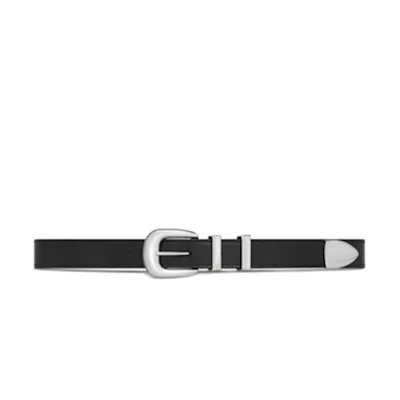 CELINE Black Calfskin Leather Belt with Buckle Decoration 2.5CM. 45BBX3AJG38SI