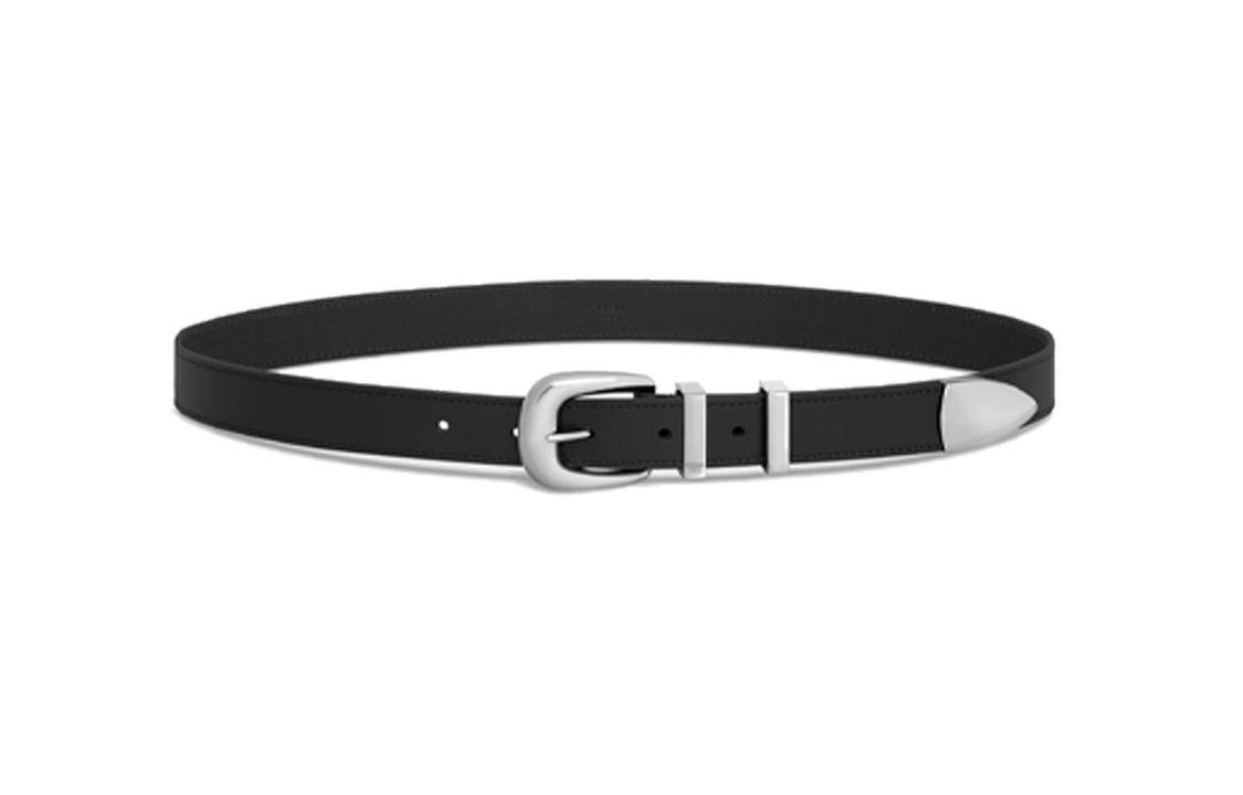 Lookbook CELINE  Black Calfskin Leather Belt with Buckle Decoration 2.5CM. 45BBX3AJG38SI