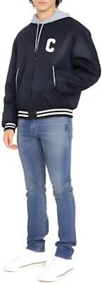 CELINE Black Denim Jacket with Hood and Logo. 2W15A227R-38NO Details for CELINE Black Denim Jacket with Hood and Logo. 2W15A227R-38NO