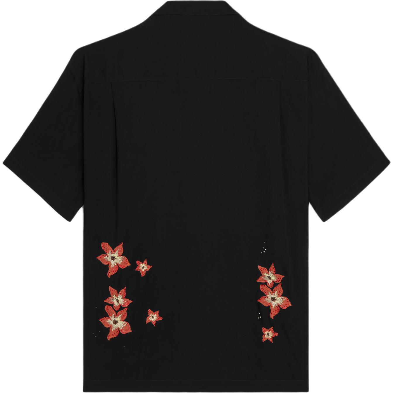 Lookbook CELINE  Black Floral Print Button-Up Loose Fit Long Sleeve Shirt 2C70B852C-38NO