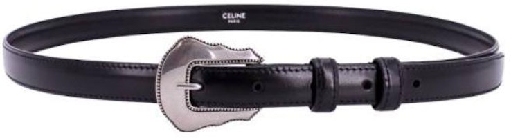 CELINE Black Leather Belt Solid Design 2cm Wide. 45BFZ3A0138KI CELINE Black Leather Belt Solid Design 2cm Wide. 45BFZ3A0138KI