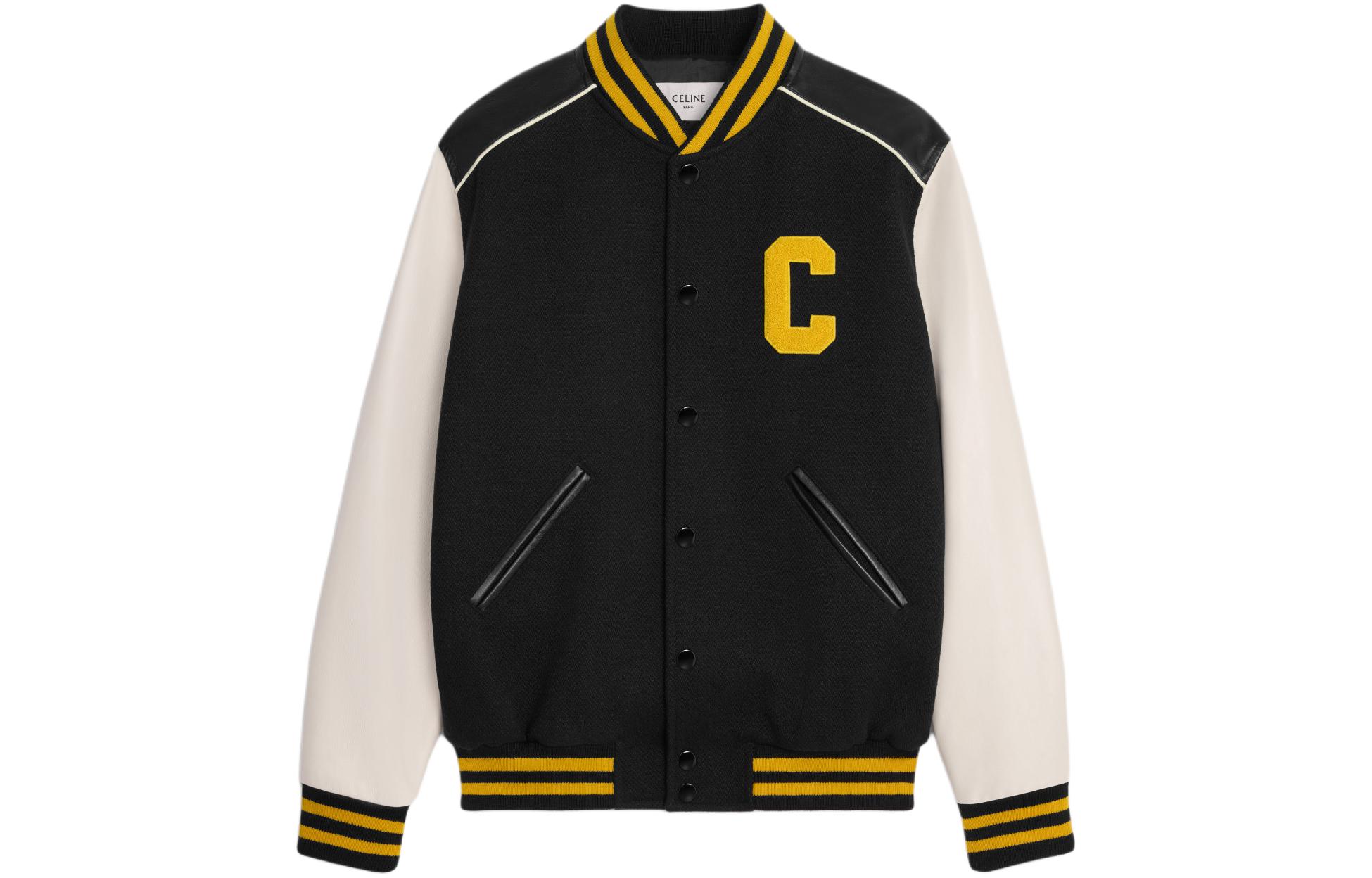 CELINE  Black Letter Striped Patch Long Sleeve Varsity Jacket 2V56D896C-39NJ 圖 2