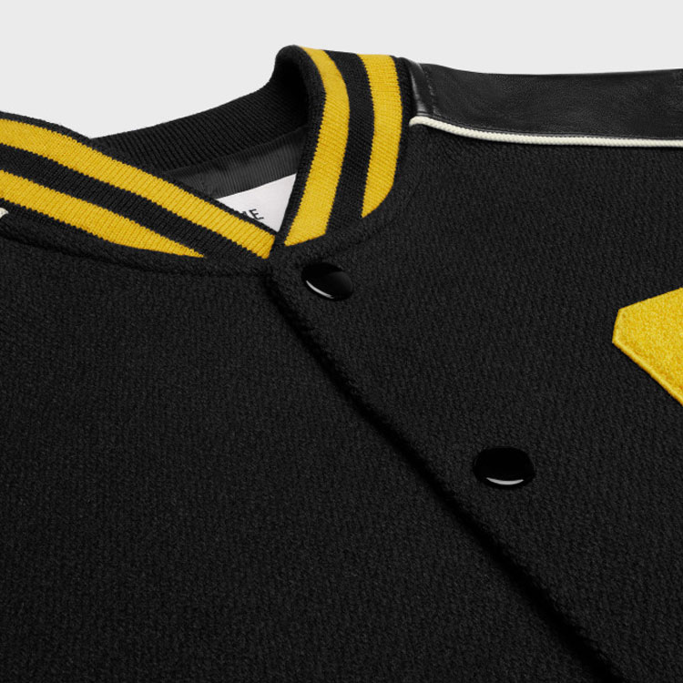 CELINE  Black Letter Striped Patch Long Sleeve Varsity Jacket 2V56D896C-39NJ 圖 4
