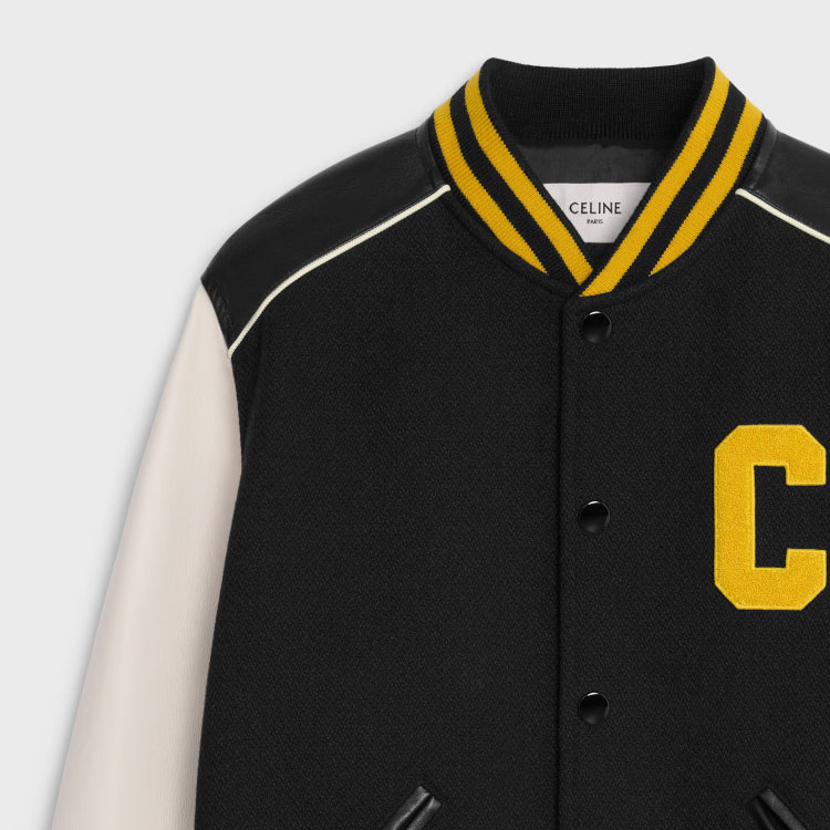 CELINE  Black Letter Striped Patch Long Sleeve Varsity Jacket 2V56D896C-39NJ 圖 6