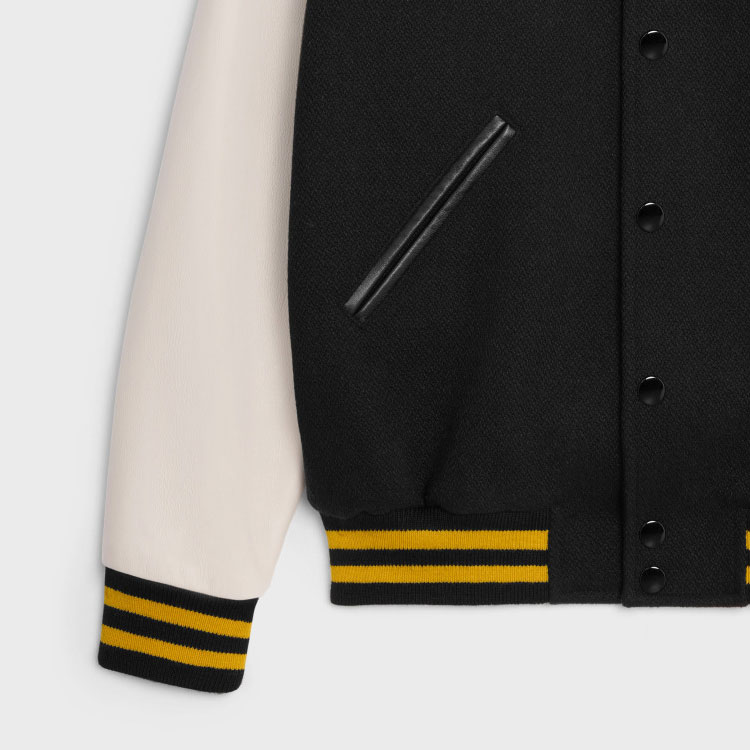 CELINE  Black Letter Striped Patch Long Sleeve Varsity Jacket 2V56D896C-39NJ 圖 7