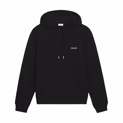 CELINE Black Logo Embroidered Hoodie. 2Y37G372Y-38AW