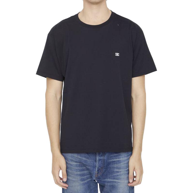 Purchase CELINE  Black Logo Print Crewneck Loose-Fit T-Shirt. 2X04I671Q-38AW