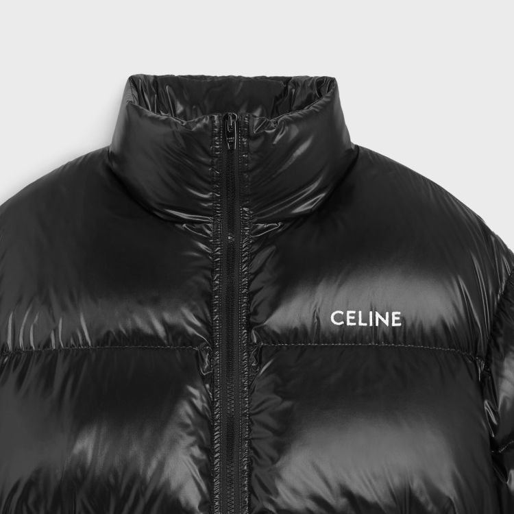 Details for CELINE  Black Logo Print Loose-Fit Puffer Jacket. 2W31A595K-38NO