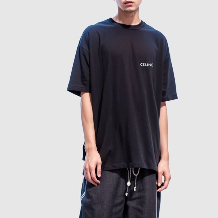 Purchase Camiseta Negra de Manga Corta con Logo Céline. 2X43C671Q-38AW