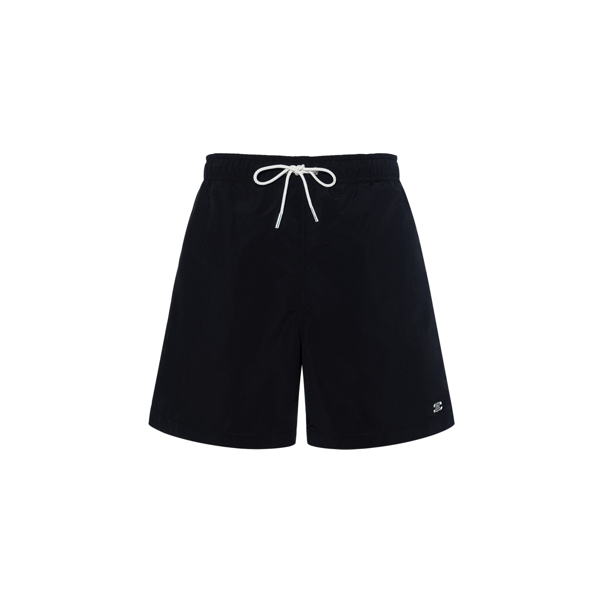 CELINE  Black Mid-Rise Straight-Leg Casual Shorts with Belt. 2Z732519U-38NO