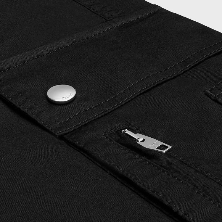 Purchase CELINE  Black Mid-Rise Straight-Leg Utility Cargo Pants. 2Z603219I-38NO