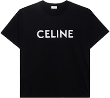 CELINE Black Pure Color Logo Print Short Sleeve T-Shirt. 2X681671Q-38AW CELINE Black Pure Color Logo Print Short Sleeve T-Shirt. 2X681671Q-38AW