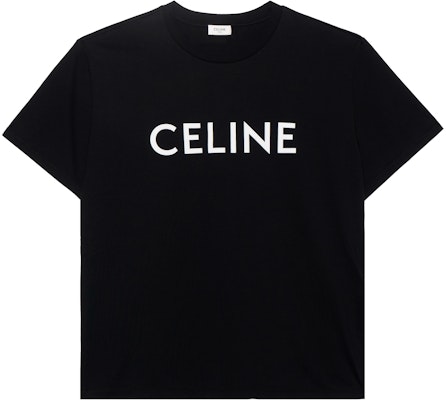 CELINE Black Pure Color Logo Print Short Sleeve T-Shirt. 2X681671Q-38AW Order CELINE Black Pure Color Logo Print Short Sleeve T-Shirt. 2X681671Q-38AW