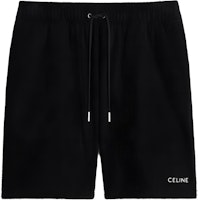 CELINE Black Relaxed Fit Drawstring Shorts with Letter Embroidery. 2Z709372Y-38AW CELINE Black Relaxed Fit Drawstring Shorts with Letter Embroidery. 2Z709372Y-38AW