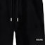 Sizing CELINE Black Relaxed Fit Drawstring Shorts with Letter Embroidery. 2Z709372Y-38AW
