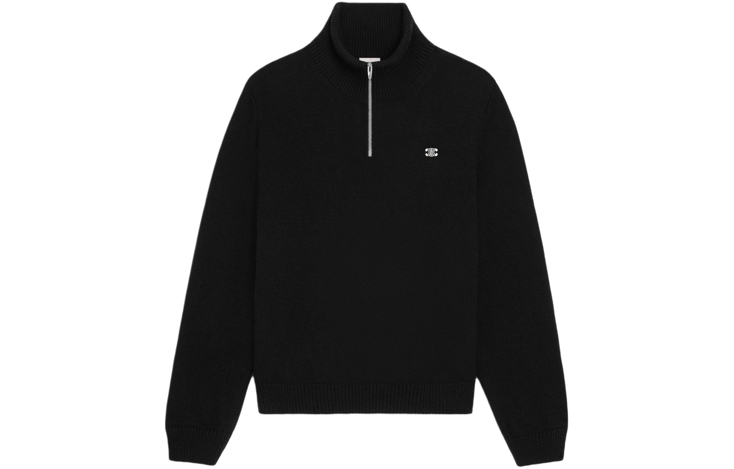 Order CELINE Sweater Lengan Panjang Logo Hitam Bertekstur. 2ADBH048T-38OW