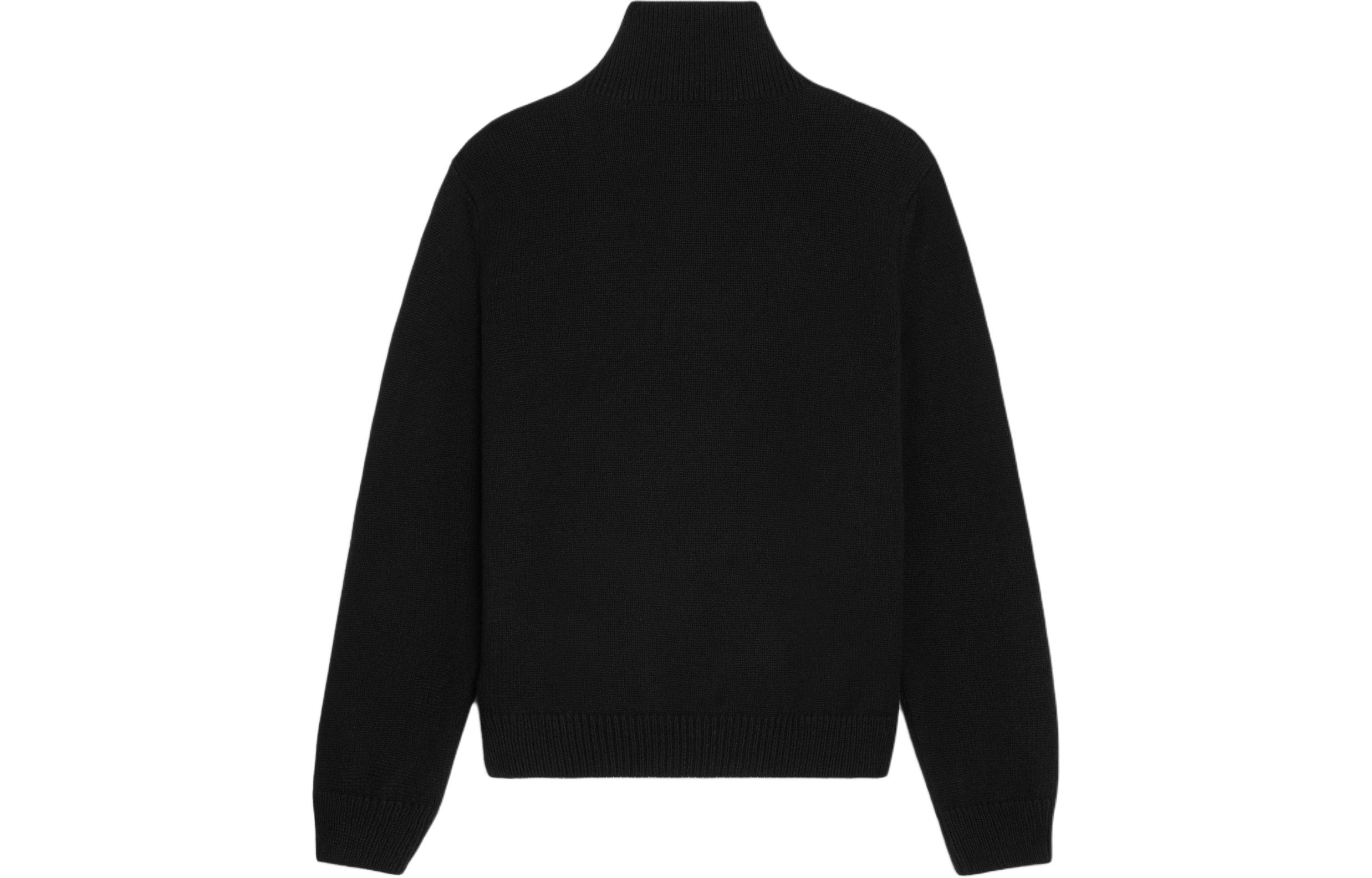 Lookbook CELINE Sweater Lengan Panjang Logo Hitam Bertekstur. 2ADBH048T-38OW