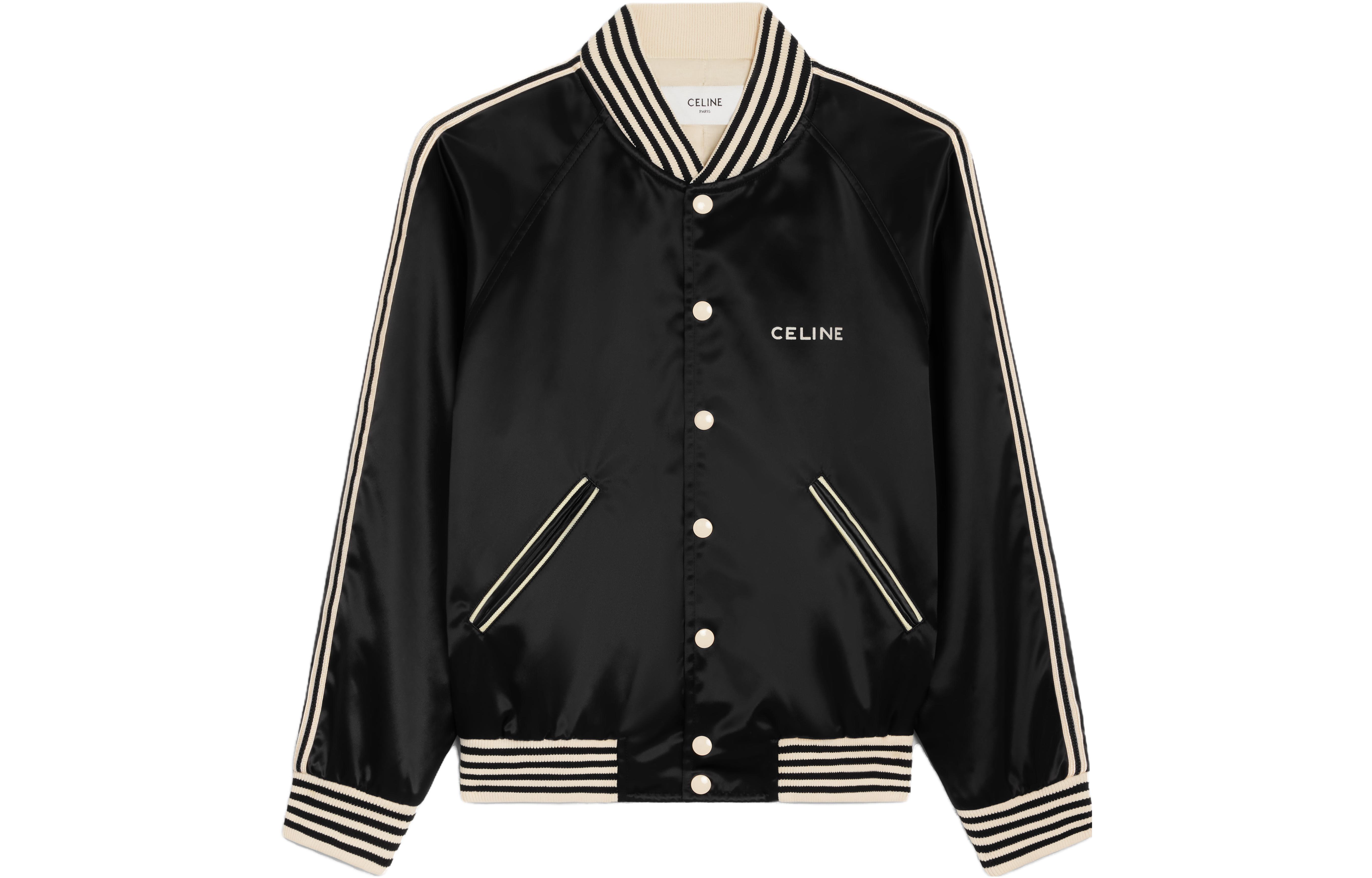 CELINE  Black Single-Breasted Jacket with Striped Trim Long Sleeve 2W971048S-38NO 圖 2