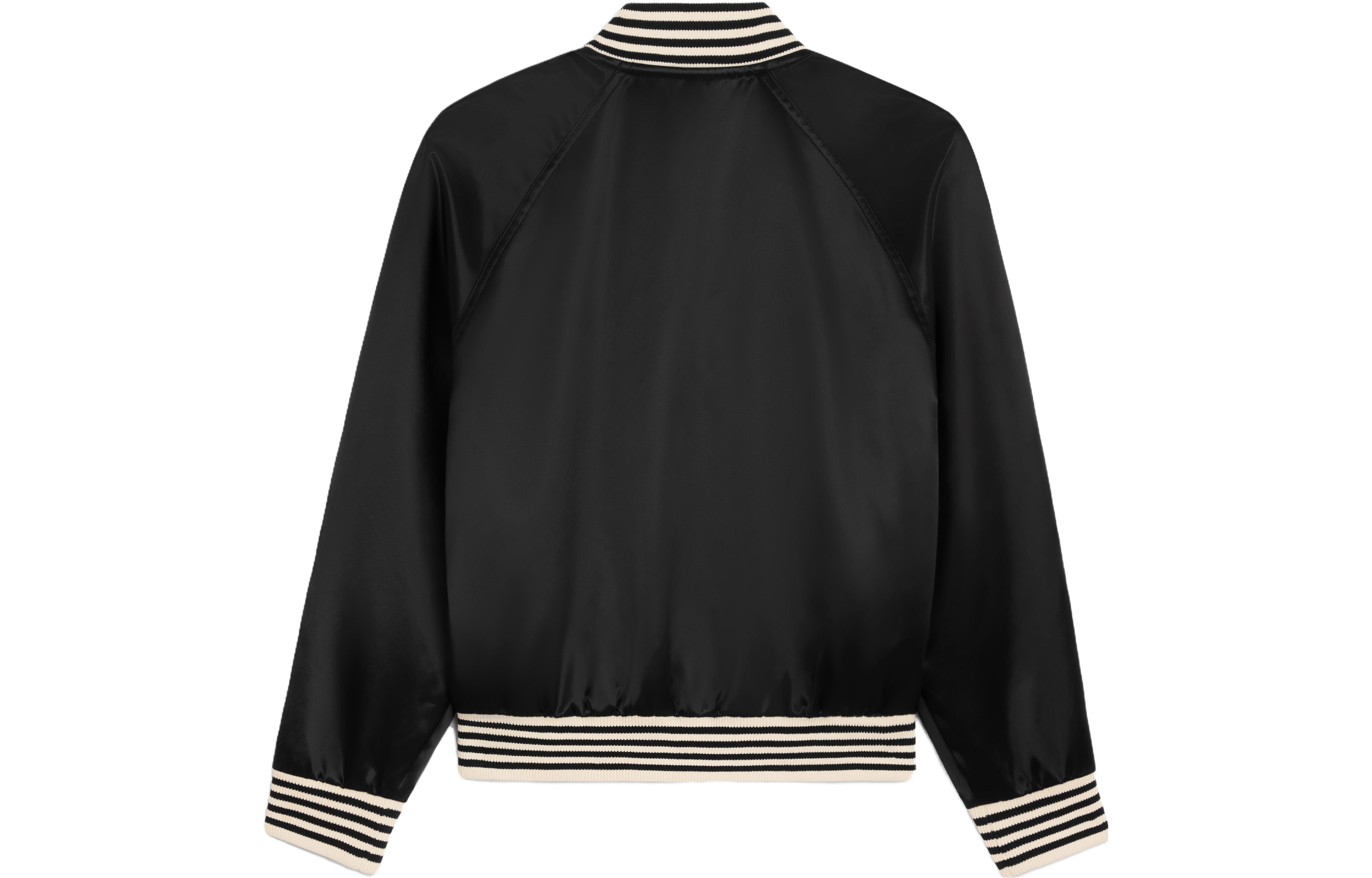 CELINE  Black Single-Breasted Jacket with Striped Trim Long Sleeve 2W971048S-38NO 圖 3