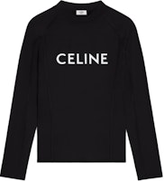 CELINE Black Slim Fit Turtleneck Long Sleeve Tee with Logo Print. 2X53M370Y-38AW CELINE Black Slim Fit Turtleneck Long Sleeve Tee with Logo Print. 2X53M370Y-38AW