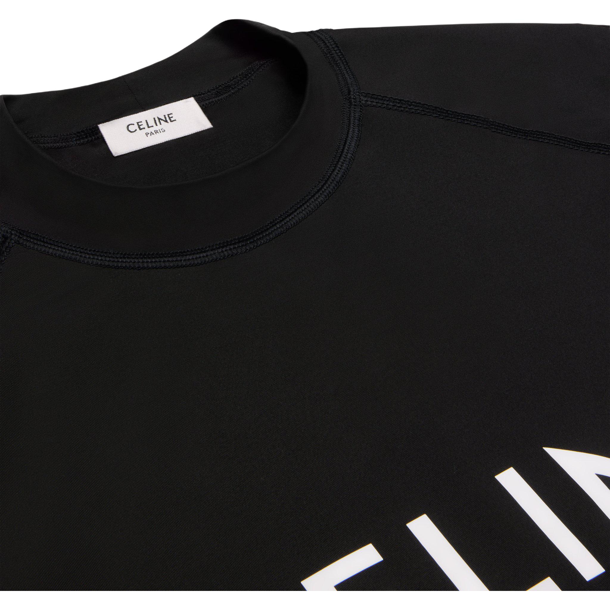 Purchase CELINE  Black Slim Fit Turtleneck Long Sleeve Tee with Logo Print. 2X53M370Y-38AW