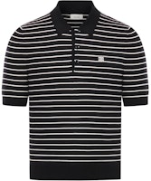 CELINE Black Striped Half-Placket Short-Sleeve Polo Shirt. 2ADCT367Y-38EC CELINE Black Striped Half-Placket Short-Sleeve Polo Shirt. 2ADCT367Y-38EC