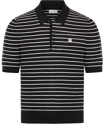 CELINE 黑色條紋短袖半開襟POLO衫. 2ADCT367Y-38EC Order CELINE 黑色條紋短袖半開襟POLO衫. 2ADCT367Y-38EC