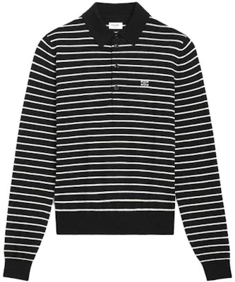 CELINE 黑色條紋Triomphe刺繡長袖羊毛Polo衫 2ADC7276W-38EC Buy CELINE 黑色條紋Triomphe刺繡長袖羊毛Polo衫 2ADC7276W-38EC
