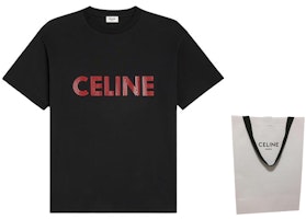 CELINE Kaos Hitam Logo Huruf Crew Neck Lengan Pendek. 2X51I671Q-38BR Shop CELINE Kaos Hitam Logo Huruf Crew Neck Lengan Pendek. 2X51I671Q-38BR