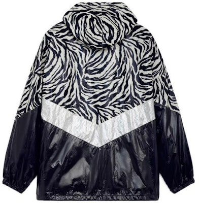 CELINE Black Tiger Print Panel Zip-Up Hoodie Jacket. 2W537260Q-38AW Lookbook CELINE Black Tiger Print Panel Zip-Up Hoodie Jacket. 2W537260Q-38AW