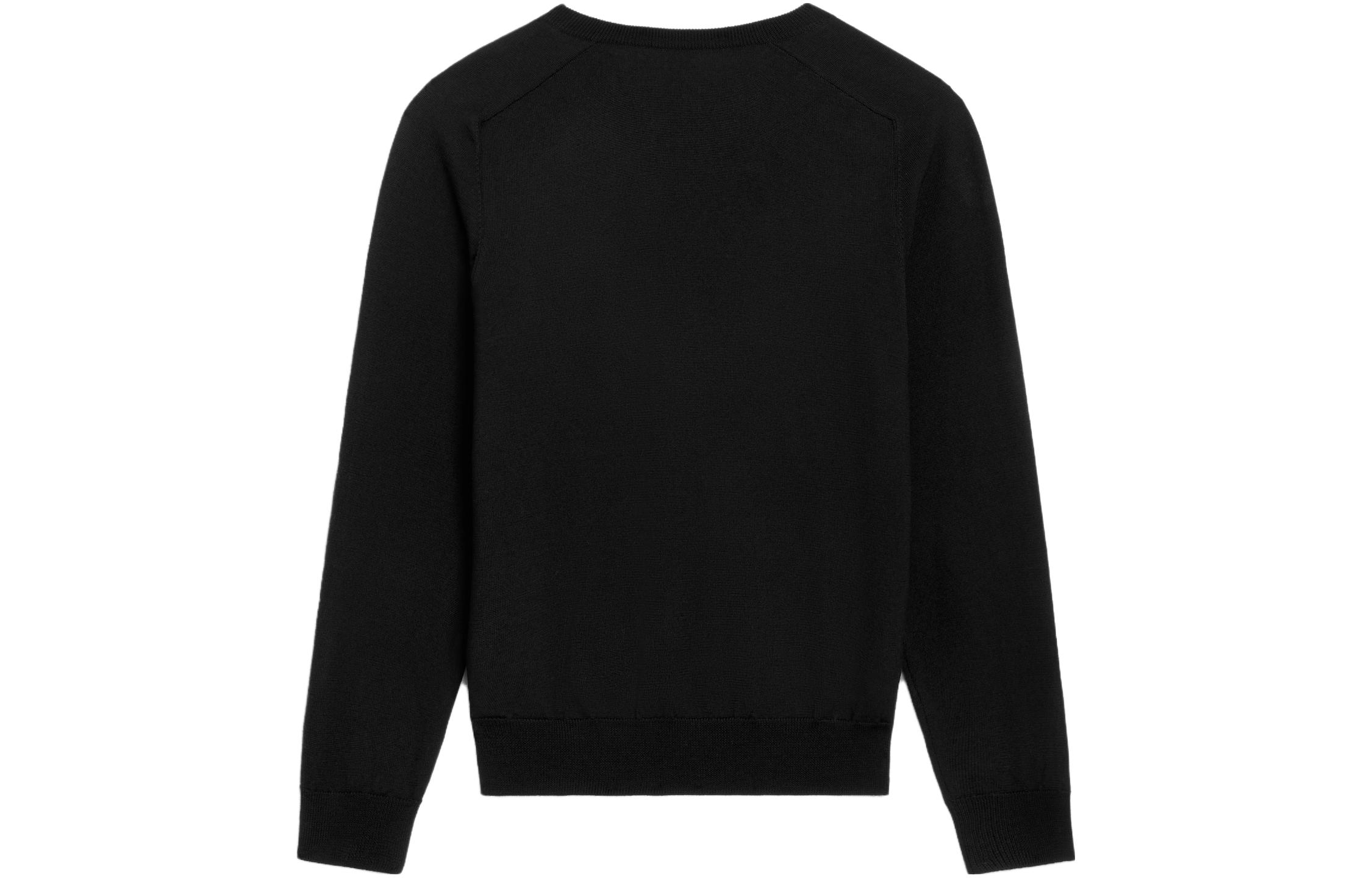 Lookbook CELINE Suéter Negro Escote en V con Color Sólido y Bordado del Logotipo. 2AG26322U38NO