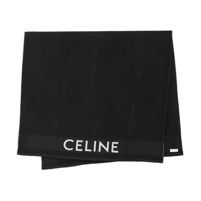 CELINE Black Wool Embroidered Letter Scarf. 2AR07158W38OW