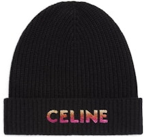 Order CELINE 黑色羊毛刺繡羅紋毛帽 2A07Z666Q-38NO