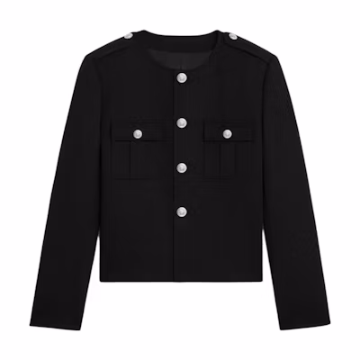 CELINE Black Wool Long Sleeve Jacket 2V42X092D-38NO